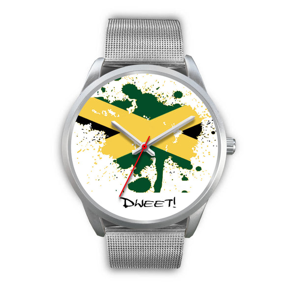 Silver Frame Jamaican Flag Splash Watch