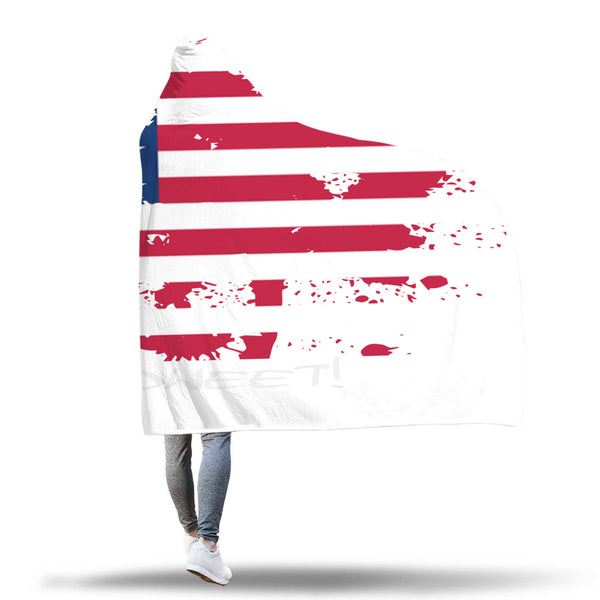 U.S.A Patriotic Custom Designed Hooded Blanket