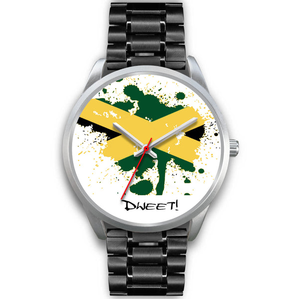Silver Frame Jamaican Flag Splash Watch