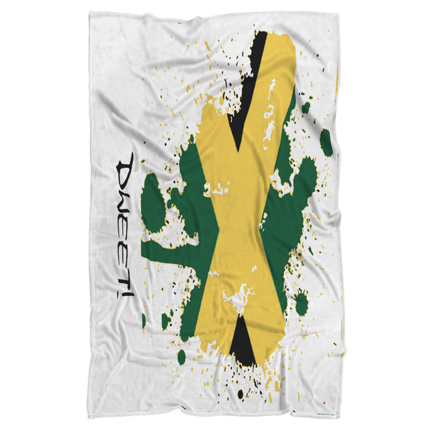 Jamaica Flag Splash Plush Blanket