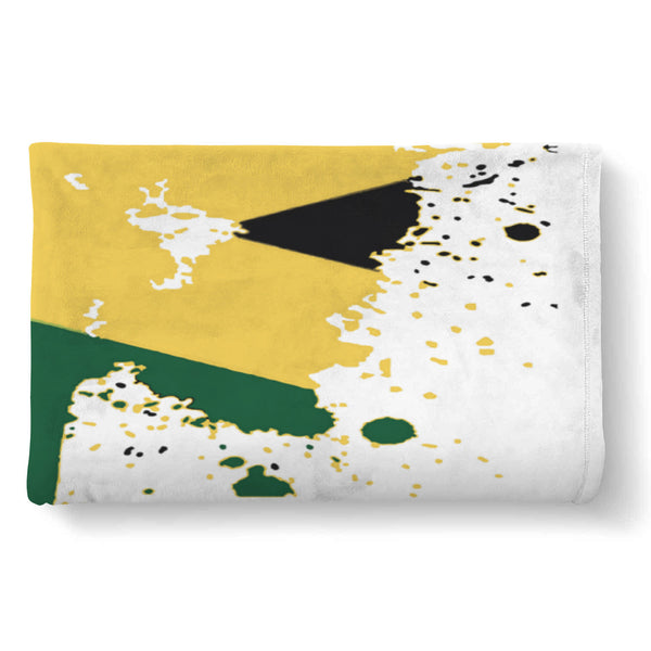 Jamaica Flag Splash Plush Blanket
