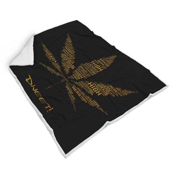 Jamaican High Grade Weed Leaf Plush Blanket