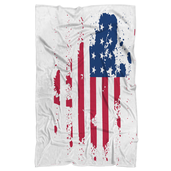 U.S.A Flag Splash Plush Blanket