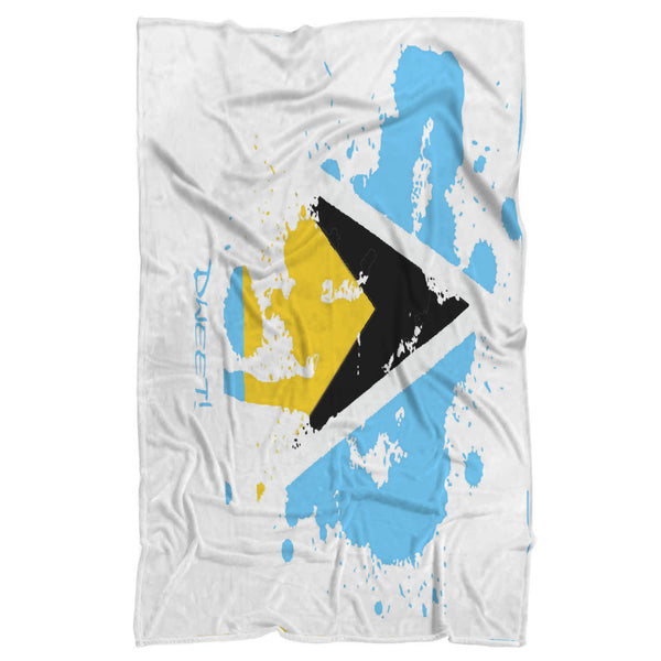 St.Lucian Flag Splash Plush Blanket
