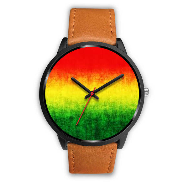 Rasta Red Green And Gold Watch