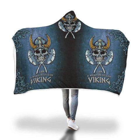 Vikings Skull Hooded Blanket