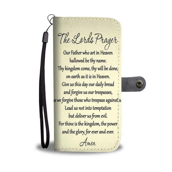 The Lord's Prayer Wallet Phone Case (Cream)