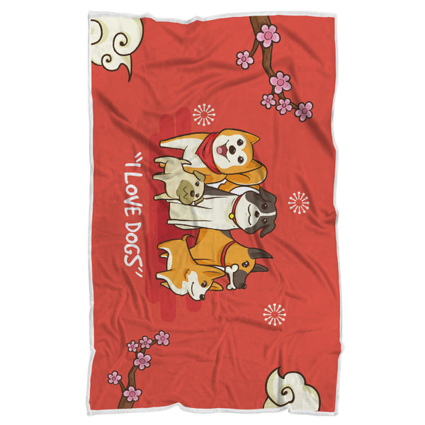 Dog Lovers Sherpa Blanket
