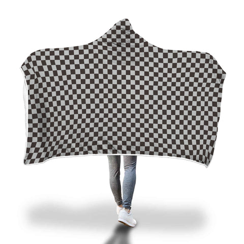 Black Checker Hooded Blanket